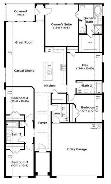 2D floor plan layout of this home in Spring Creek, Taylor, TX (Image 3).