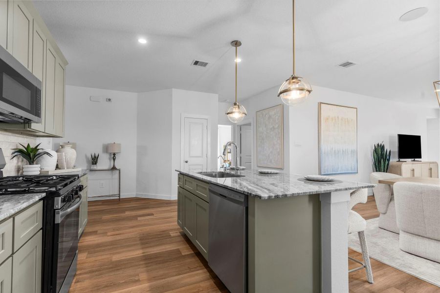 Furnished interior view inside a new home in , Iowa Colony (Image 10).