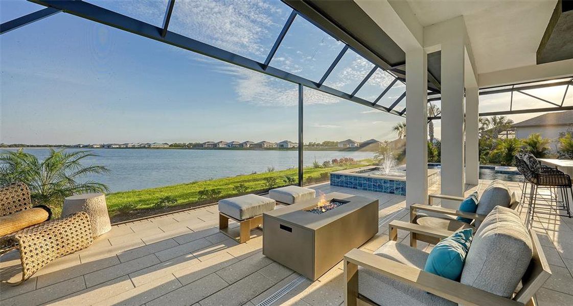 Exterior details and patio area of a home in Wild Blue at Waterside, Sarasota (Image 39).