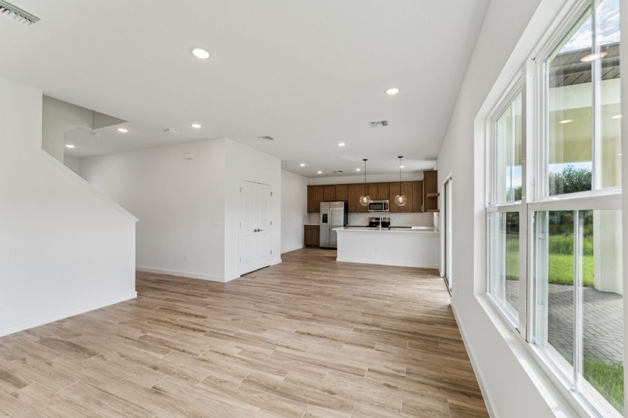 Great Room, Dining Area, & Kitchen