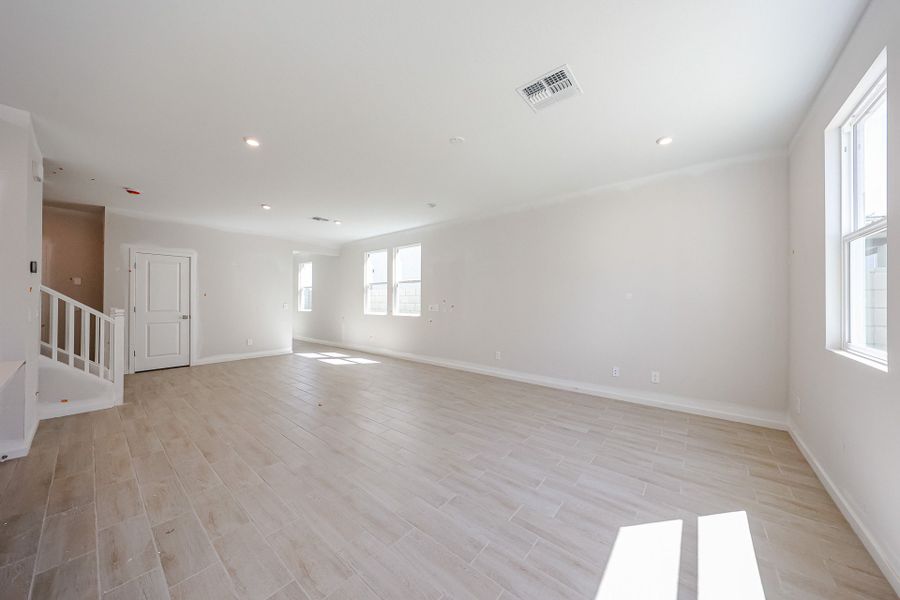 A large empty room. A large empty room.