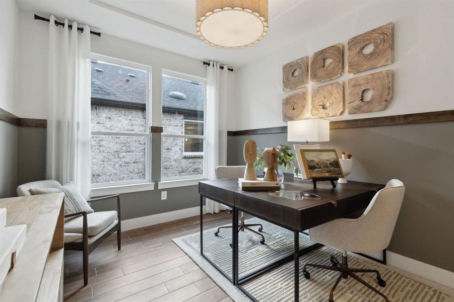 *Model Representation - Flexible living space off entryway, can be used as a study