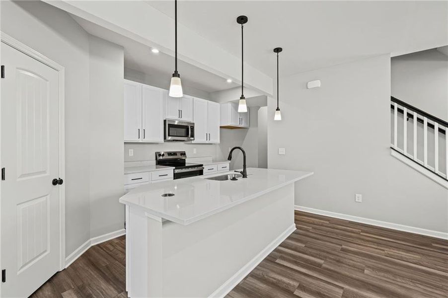 Furnished interior view inside a new home in Villas at Gold Creek, Dawsonville (Image 8). Furnished interior view inside a new home in Villas at Gold Creek, Dawsonville (Image 8).