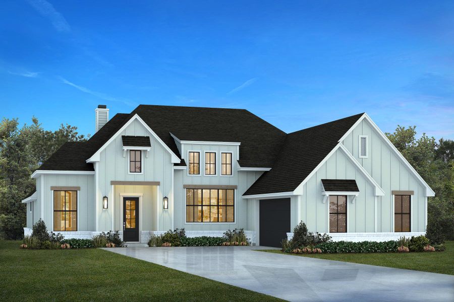 Representative exterior photo of a completed home built from the The Garland by Kenmark Homes in LeTara, Haslet, TX (Image 8).
