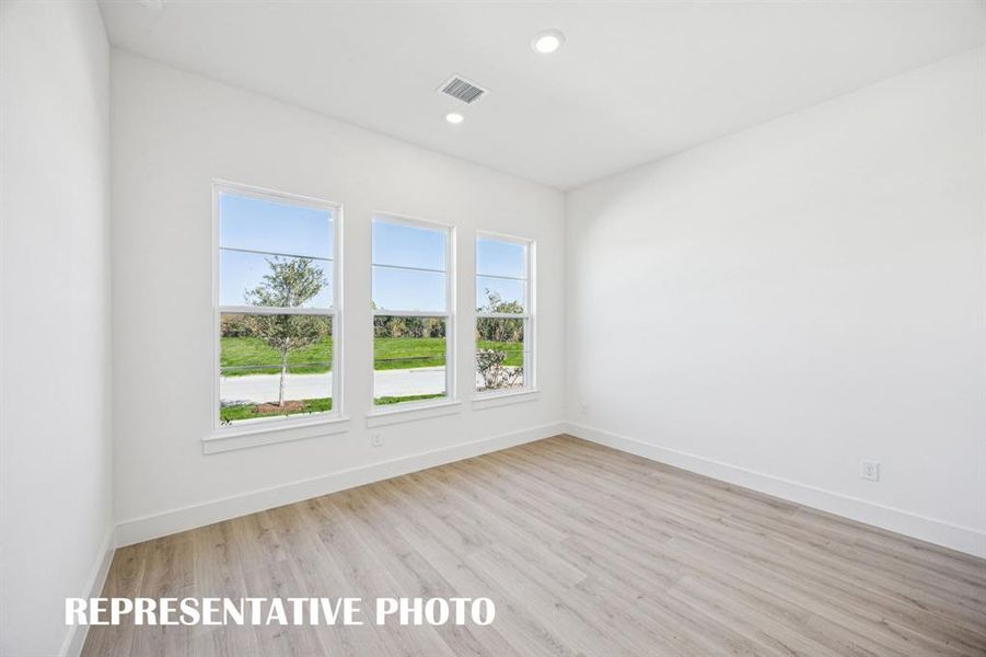 You'll find nicely sized secondary bedrooms in our Percy floor plan.  REPRESENTATIVE PHOTO