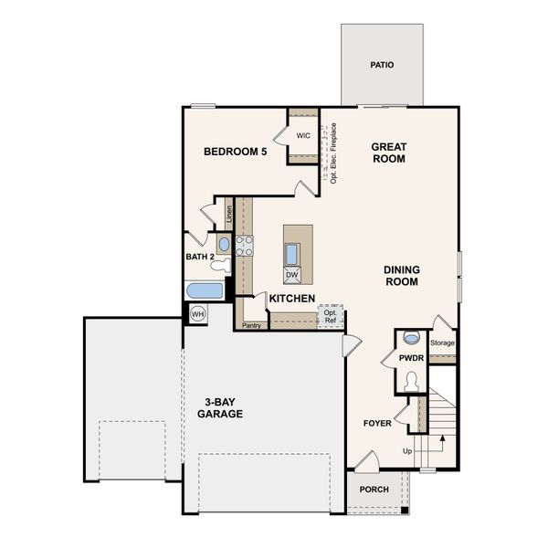 2D floor plan layout for the Reedy by Century Communities in The Oaks, Mount Juliet, TN (Image 3).