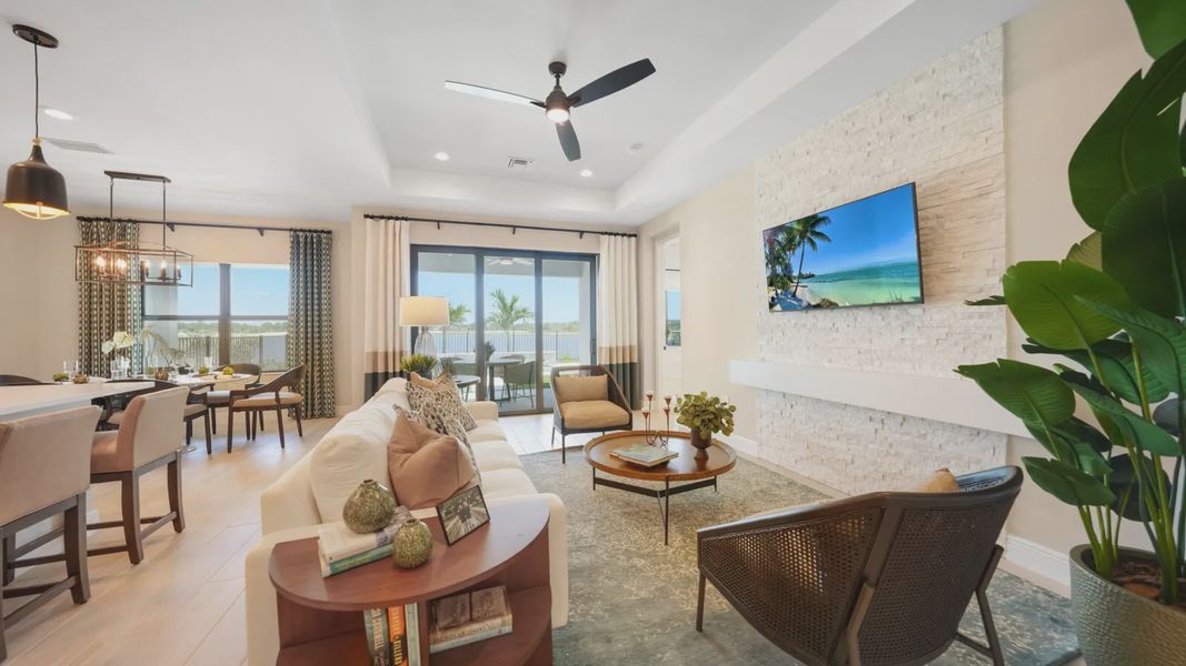 Representative furnished interior of a home built from the Meadow Brook by Neal Communities in SkySail, Naples (Image 19).