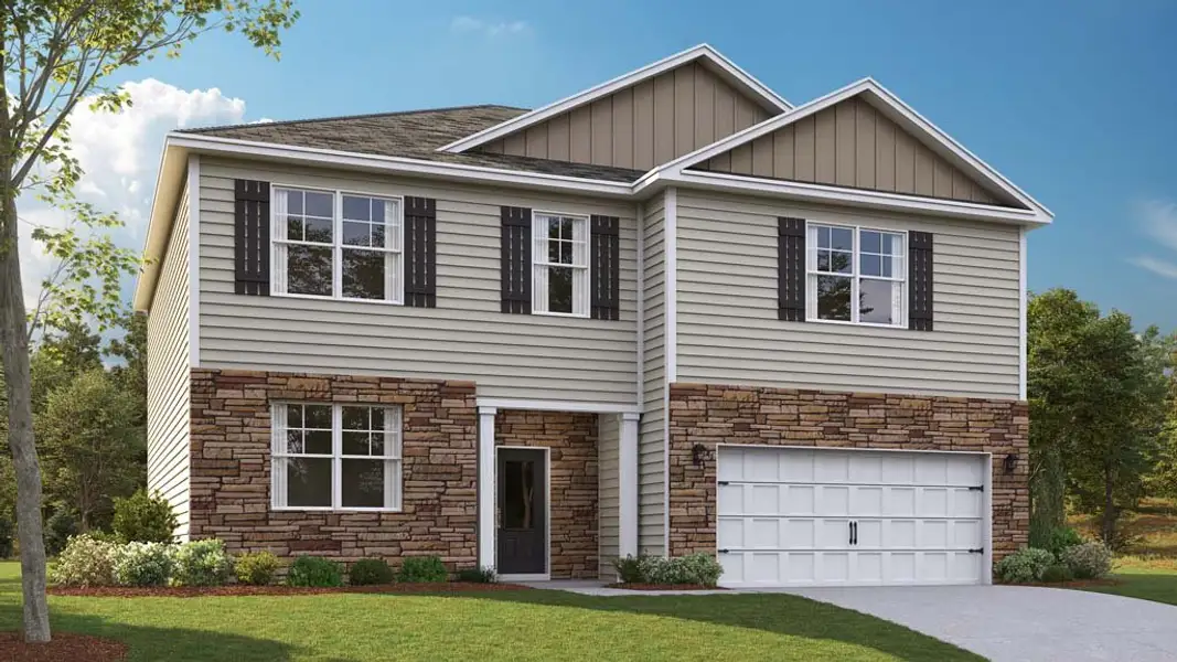 Representative exterior photo of a completed home built from the Green by D.R. Horton in Mary's Pointe, Clinton, TN (Image 2).