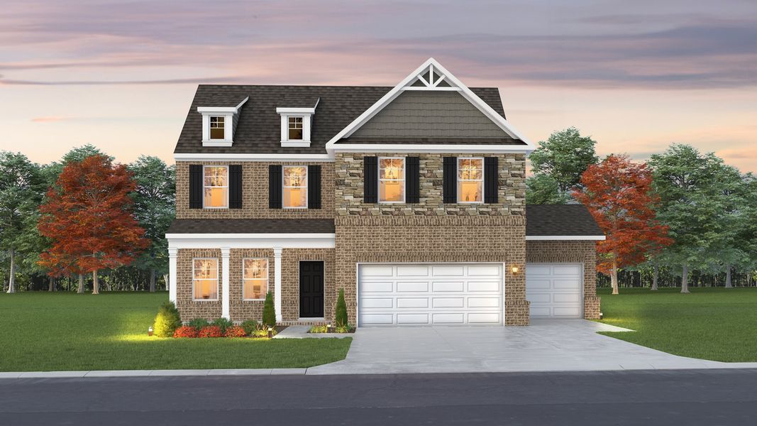 Elevation Q with 3-Car Garage (R2)