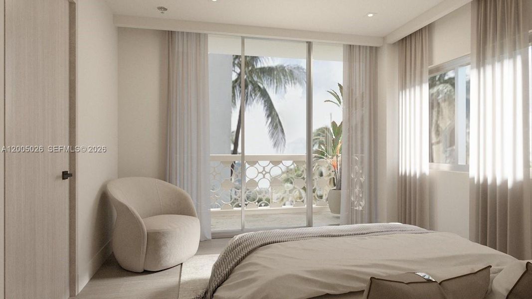 Furnished interior view inside a new home in , Miami Beach (Image 5).