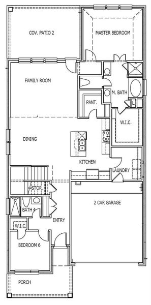 2D floor plan layout of this home in University Heights, Round Rock, TX (Image 6).