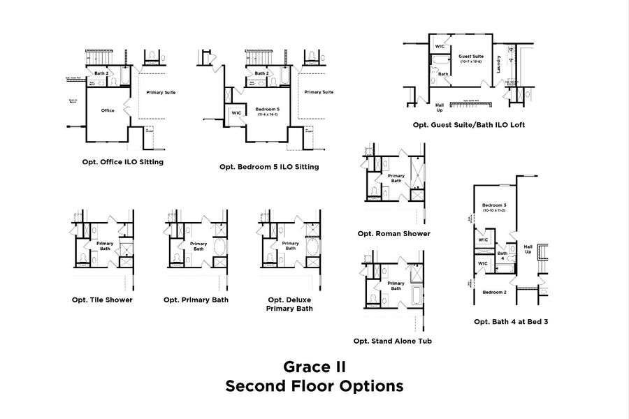 2D floor plan layout for the Grace II by DRB Homes in Richvale Estates, Fairview, TN (Image 25).