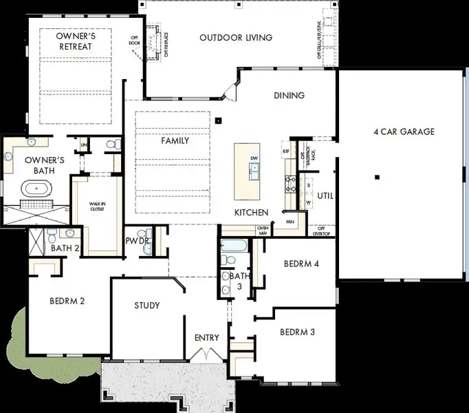 2D floor plan layout of this home in Thornebrook, Bulverde, TX (Image 2). 2D floor plan layout of this home in Thornebrook, Bulverde, TX (Image 2).