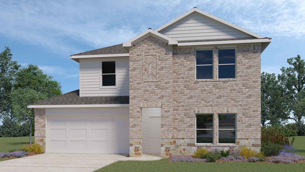 Representative exterior photo of a completed home built from the Rosemont by D.R. Horton in Lake Conroe Cove, Willis, TX (Image 2). Representative exterior photo of a completed home built from the Rosemont by D.R. Horton in Lake Conroe Cove, Willis, TX (Image 2).