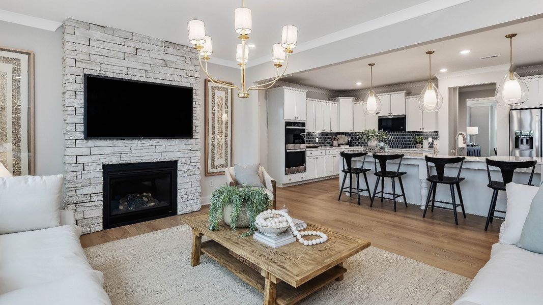 Representative furnished interior of a home built from the Stonefield by DRB Homes in Weavers Pointe, Zebulon (Image 39).