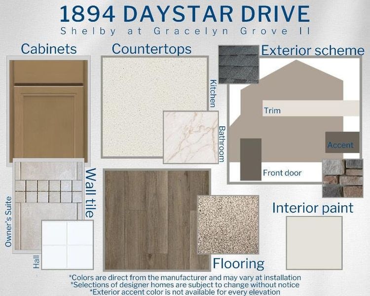 Shelby - Colors for this home Shelby - Colors for this home