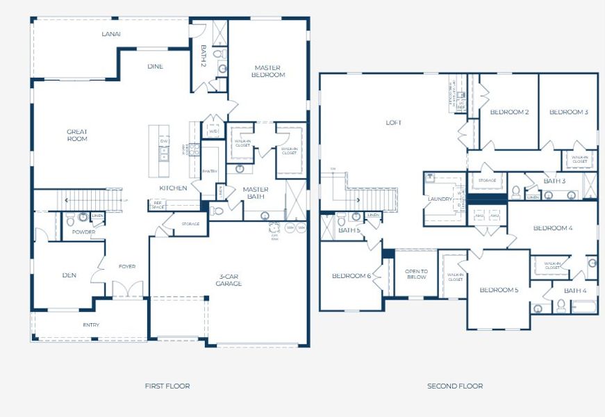 2D floor plan layout for the Verona by Maronda Homes in Stillwater Cove, Astatula, FL (Image 2).