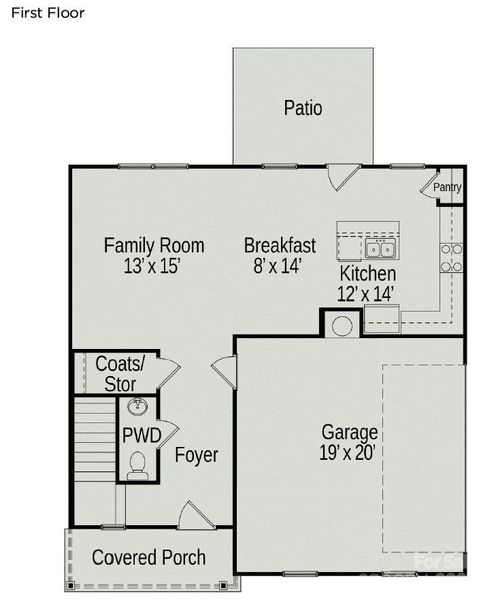 2D floor plan layout of this home in Cedar Meadows, Monroe, NC (Image 3).