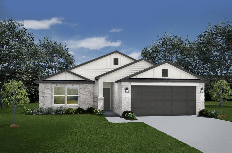 Representative exterior photo of a completed home built from the Lampasas by Flintrock Builder in Freedom Ranch Single Family, Copperas Cove, TX (Image 7).
