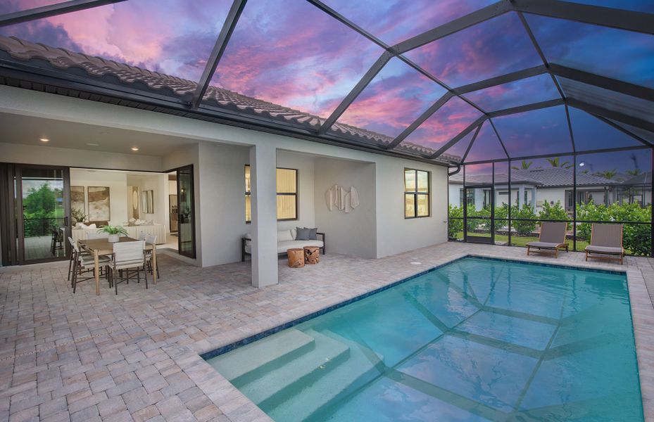 Screened-in pool with covered lanai, the perfect way to enjoy the Southwest Florida lifestyle Screened-in pool with covered lanai, the perfect way to enjoy the Southwest Florida lifestyle