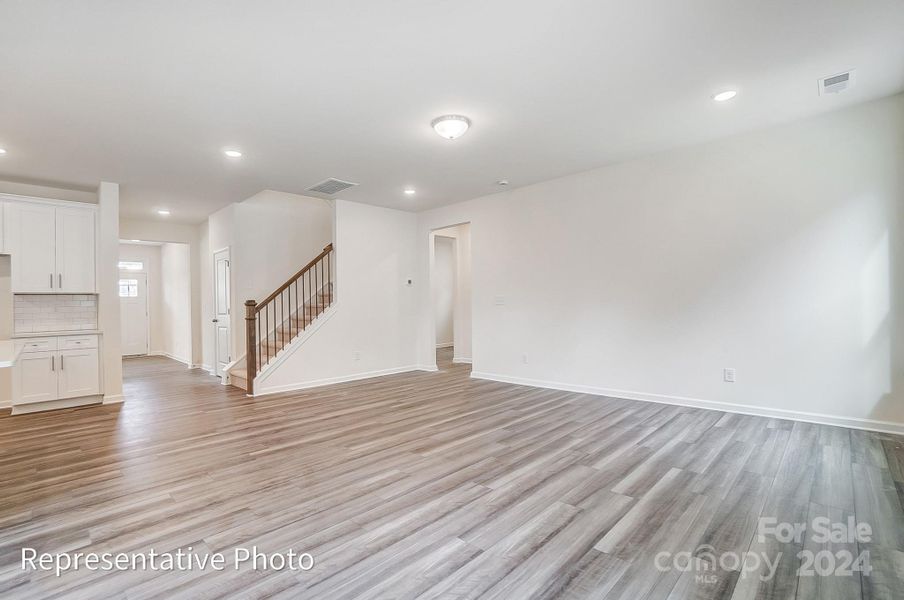 Open Living Room (this home will feature a gas fireplace with marble surround)