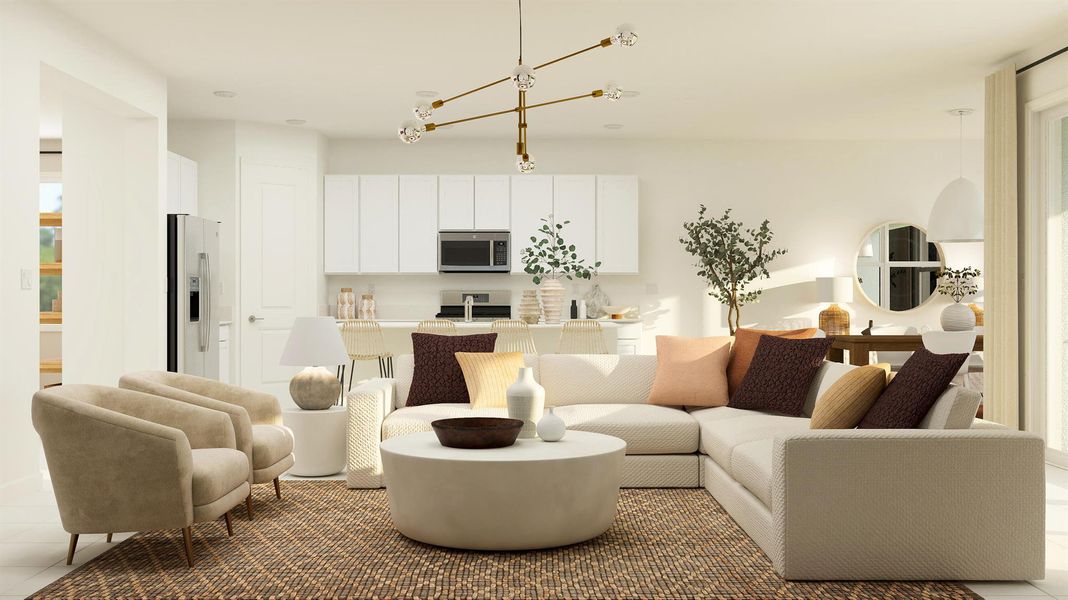 Furnished interior view inside a new home in , The Acreage (Image 9). Furnished interior view inside a new home in , The Acreage (Image 9).