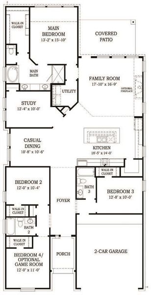 2D floor plan layout of this home in Artavia, Conroe, TX (Image 4).