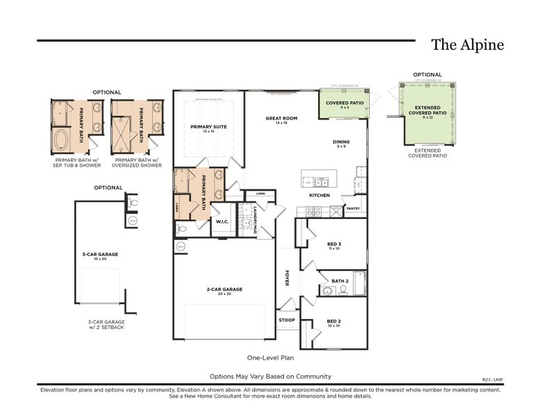 The Alpine with Gourmet Kitchen & Optional 3-Car Garage (R2.1)