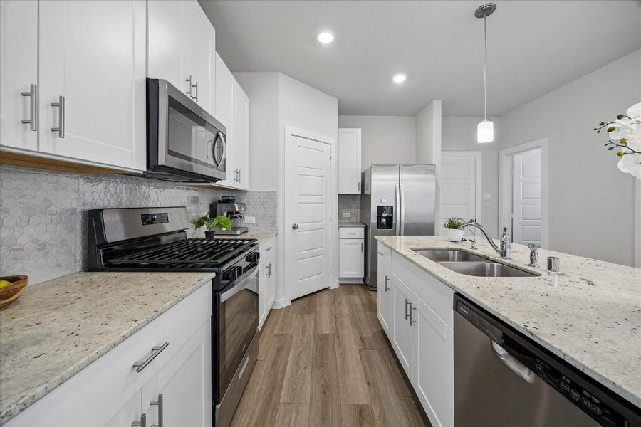 Furnished interior view inside a new home in Dunvale Village - Townhome Collection, Houston (Image 15).