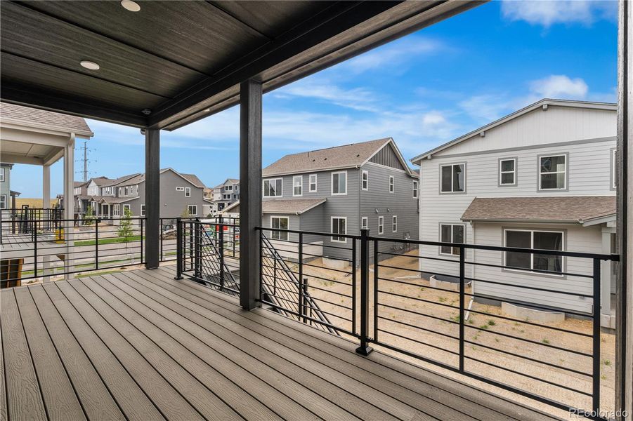 Exterior details and patio area of a home in Tribute at Lyric, Lone Tree (Image 2).