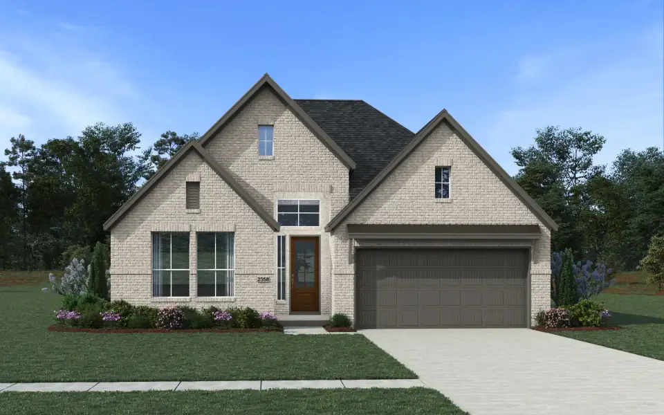Representative exterior photo of a completed home built from the Mariah by Chesmar Homes in Crescent Bluff, Georgetown, TX (Image 20).