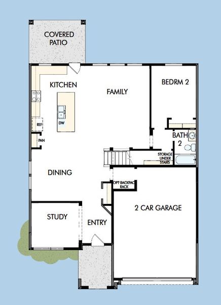 2D floor plan layout for the The Silverado by David Weekley Homes in Tavolo at Soleo, San Tan Valley, AZ (Image 4).
