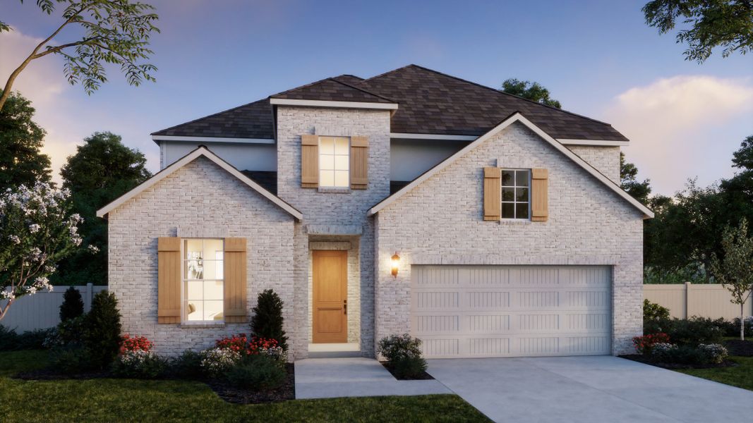 Representative exterior photo of a completed home built from the Toulouse II by Normandy Homes in Rainwater Crossing, Celina, TX (Image 18).