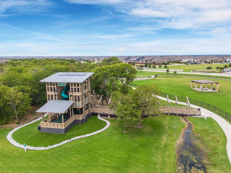 Two more favorite features of living in Sandbrock Ranch ~ the custom designed treehouse with 2 child slides + the dedicated dog park to the right. Two more favorite features of living in Sandbrock Ranch ~ the custom designed treehouse with 2 child slides + the dedicated dog park to the right.