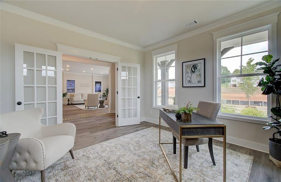 Furnished interior view inside a new home in Pinecrest Ridge, Dacula (Image 28). Furnished interior view inside a new home in Pinecrest Ridge, Dacula (Image 28).