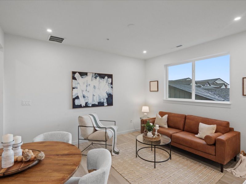 Furnished interior view inside a new home in The Vistas at West Mesa, Colorado Springs (Image 9). Furnished interior view inside a new home in The Vistas at West Mesa, Colorado Springs (Image 9).