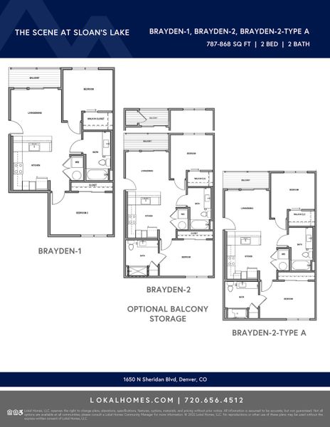 2D floor plan layout of this home in The Scene at Sloan's Lake, Denver, CO (Image 3).