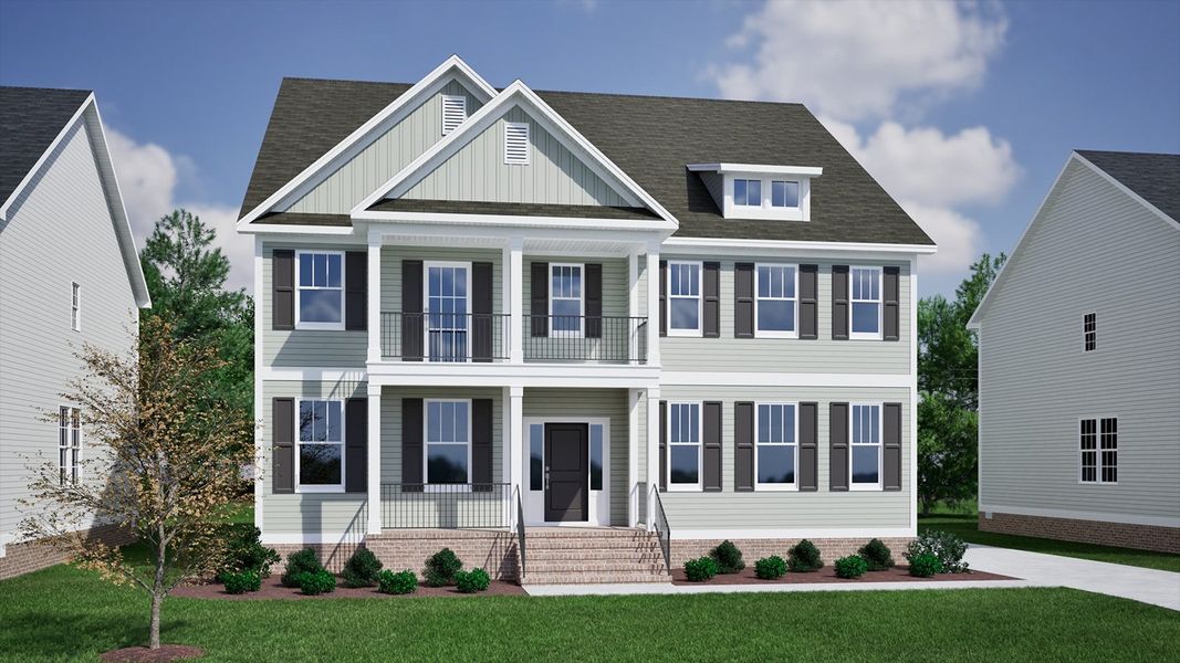 Representative exterior photo of a completed home built from the Yates II - Vanguard Collection by Mungo Homes in Bens Crossing, Woodruff, SC (Image 26).