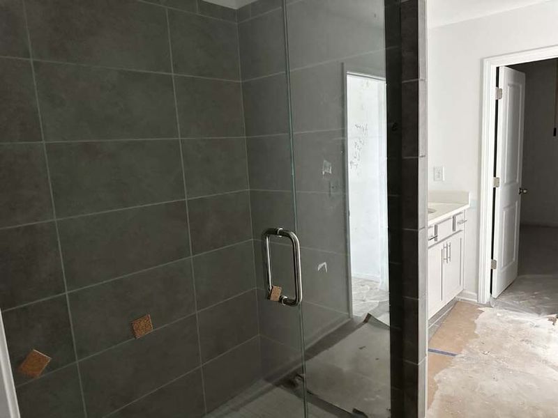 Primary Bathroom Featuring Milan Collection Finishes Construction Progress