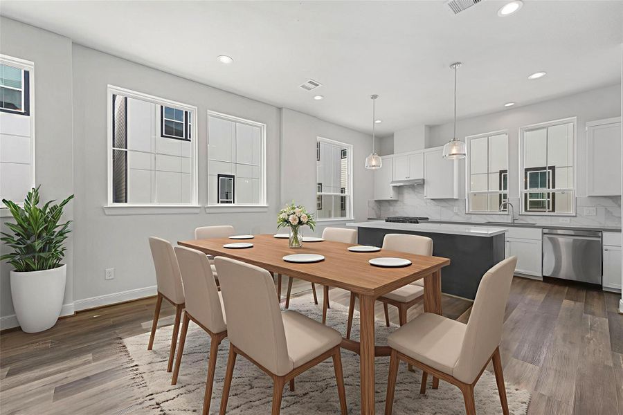 Furnished interior view inside a new home in The Corner At Buffalo Pointe, Houston (Image 13).