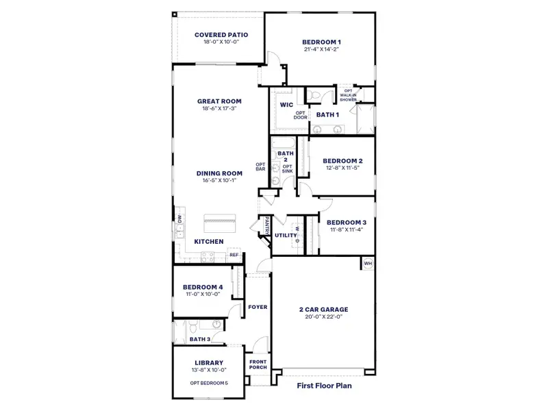 2D floor plan layout of this home in Zanjero Pass, Waddell, AZ (Image 2).