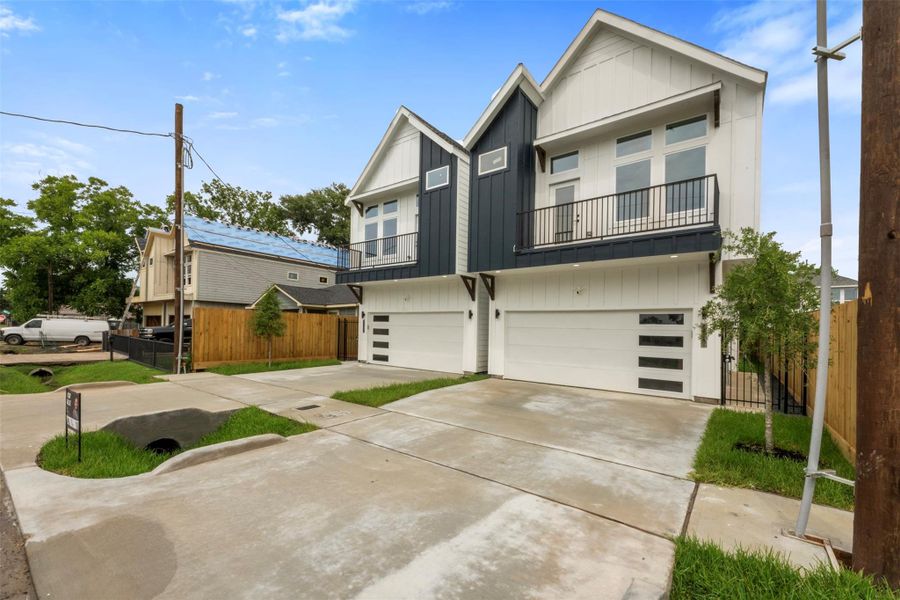 Front exterior of a new home in , Houston, TX, highlighting curb appeal (Image 1). Front exterior of a new home in , Houston, TX, highlighting curb appeal (Image 1).