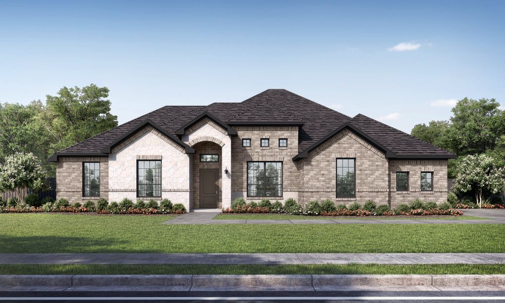 Representative exterior photo of a completed home built from the Canton by Altura Homes in Mallard Point, Greenville, TX (Image 2). Representative exterior photo of a completed home built from the Canton by Altura Homes in Mallard Point, Greenville, TX (Image 2).
