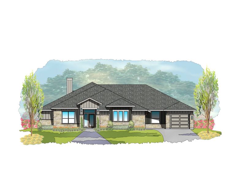 Representative rendering of the exterior for the Carmel by Steve Klein Custom Builder (Image 2). Representative rendering of the exterior for the Carmel by Steve Klein Custom Builder (Image 2).