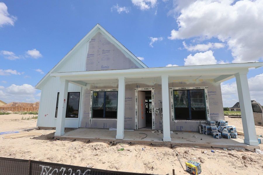 In-progress construction of a new home in Bridgeland Central: Emerald Heights - Enclave Row Collection, Cypress, TX (Image 12).