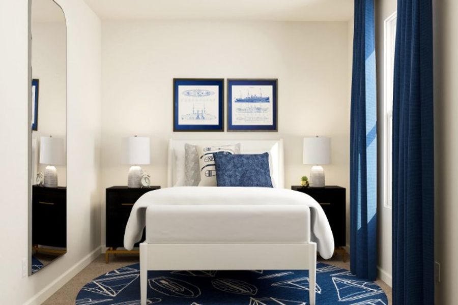 A white couch in a room.