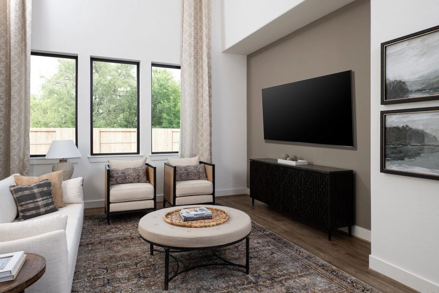 Representative furnished interior of a home built from the Aubrey by Ashton Woods in Ashland, Angleton (Image 9).