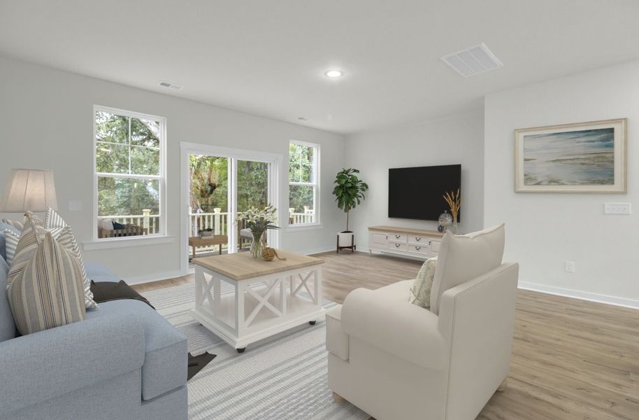 Family Room with access to Deck