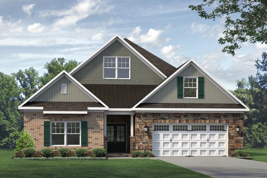 Representative exterior photo of a completed home built from the Somerset by Keystone Homes NC in Weybridge, Burlington, NC (Image 1). Representative exterior photo of a completed home built from the Somerset by Keystone Homes NC in Weybridge, Burlington, NC (Image 1).