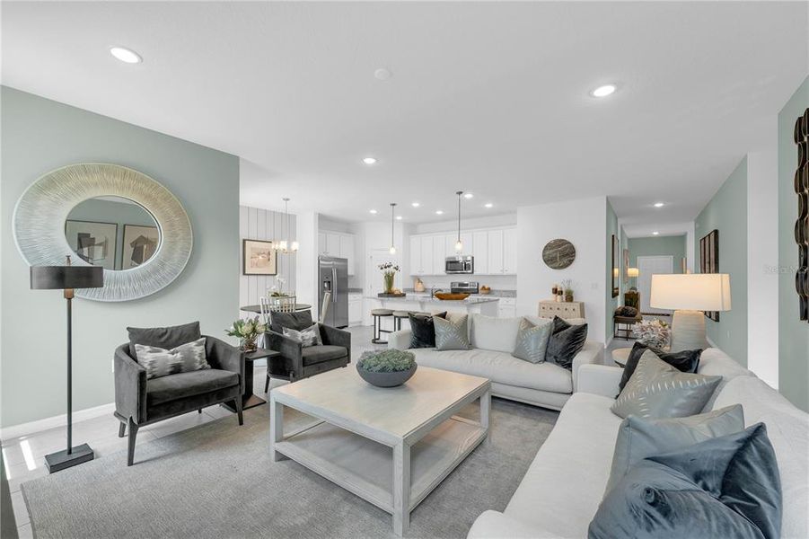 Furnished interior view inside a new home in Covered Bridge at Liberty Bluff, Haines City (Image 13).
